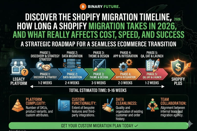 Discover the Shopify Migration Timeline, how long a Shopify migration takes in 2026, and what really affects cost, speed, and success of your store migration.