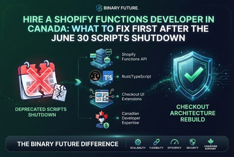 Audit path from deactivated Shopify Scripts to Shopify Functions after the June 30, 2026 shutdown, by Binary Future.