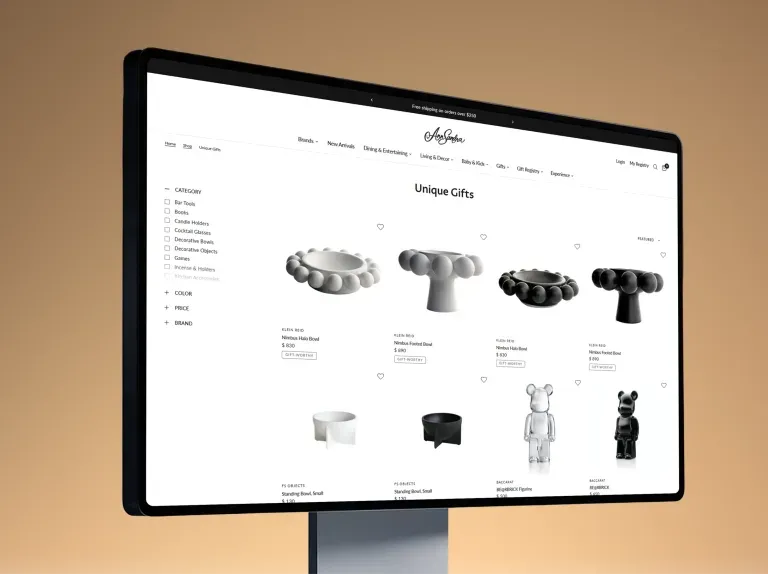Custom Shopify app for Ansandra gift registries